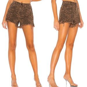 DENIM X ALEXANDER WANG Brown Leopard Print Shorts